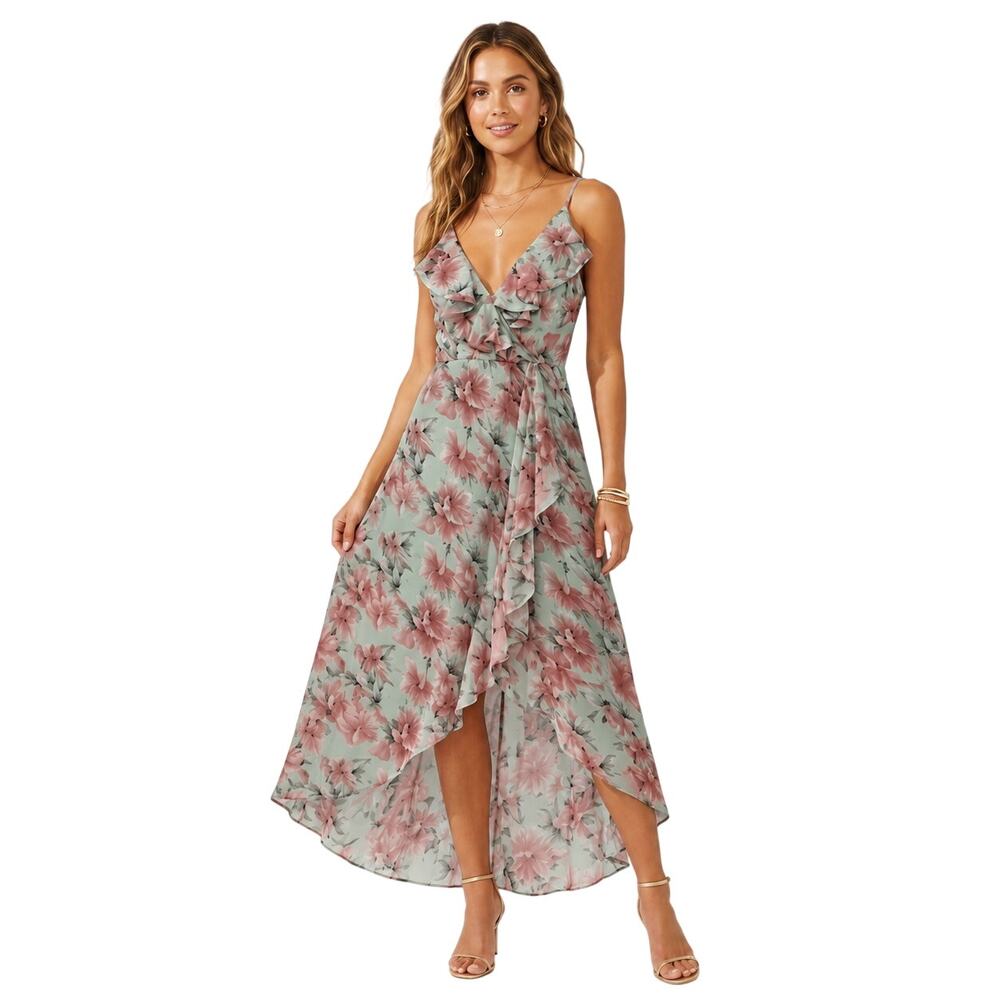 Fashion Nova Grow Matter What Floral Hi Low Maxi Dress NWT Plus Size 1X